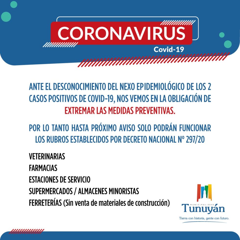 URGENTE: Tunuyán extrema las medidas preventivas
