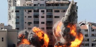 ISRAEL DESTRUYÓ EN GAZA UN EDIFICIO DONDE FUNCIONABAN MEDIOS DE PRENSA INTERNACIONALES