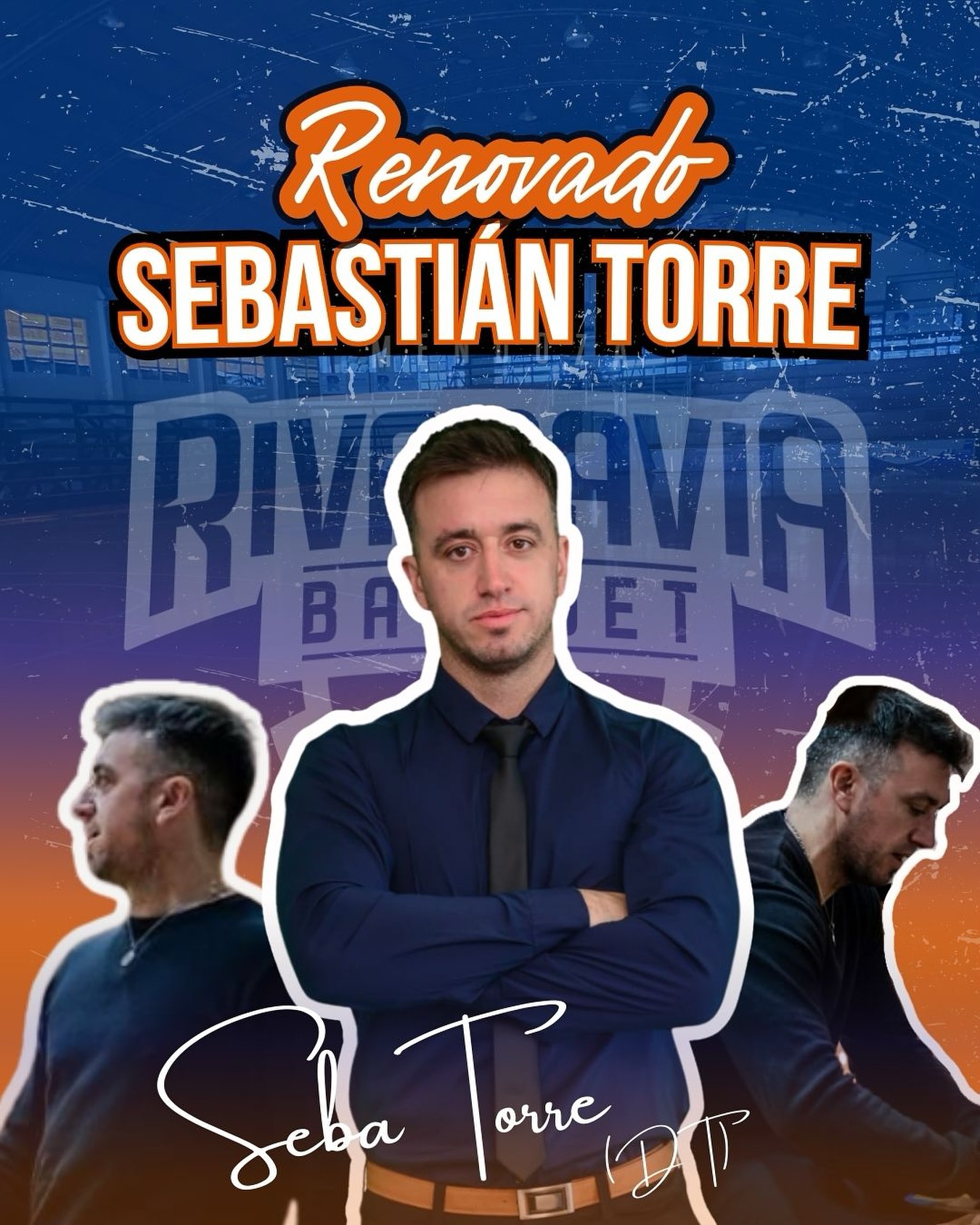SEBASTIÁN TORRE RENUEVA COMO DT DE RIVADAVIA BÁSQUET