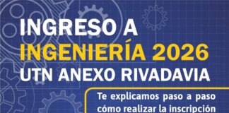 INSCRIPCIÓN ABIERTA PARA INGRESO A INGENIERÍA 2026 EN EL ANEXO RIVADAVIA
