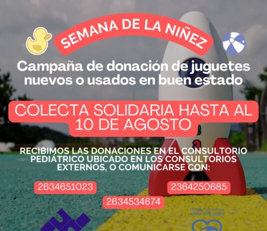 COLECTA SOLIDARIA EN EL HOSPITAL PERRUPATO: JUGUETES Y ROPA PARA REGALAR SONRISAS EN EL DÍA DEL NIÑO