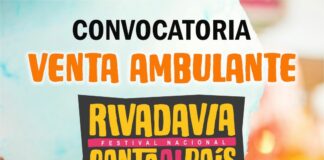 CONVOCATORIA PARA VENTA AMBULANTE EN EL FESTIVAL RIVADAVIA CANTA AL PAÍS 2026