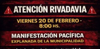 CONVOCAN A MANIFESTACIÓN PACÍFICA EN RIVADAVIA POR DENUNCIAS DE MALTRATO ANIMAL