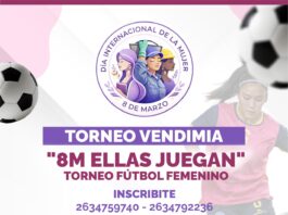SANTA ROSA ORGANIZA EL TORNEO VENDIMIA DE FÚTBOL FEMENINO “8M ELLAS JUEGAN”