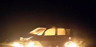 IMPRESIONANTE INCENDIO EN PALMIRA: UN AUTO QUEDÓ REDUCIDO A CENIZAS EN LA VARIANTE