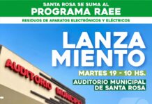 SANTA ROSA SE SUMA AL PROGRAMA RAEE Y EL MARTES 19 SERÁ SU LANZAMIENTO OFICIAL