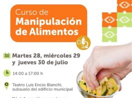 RIVADAVIA ABRE INSCRIPCIONES PARA UN CURSO DE MANIPULACIÓN SEGURA DE ALIMENTOS